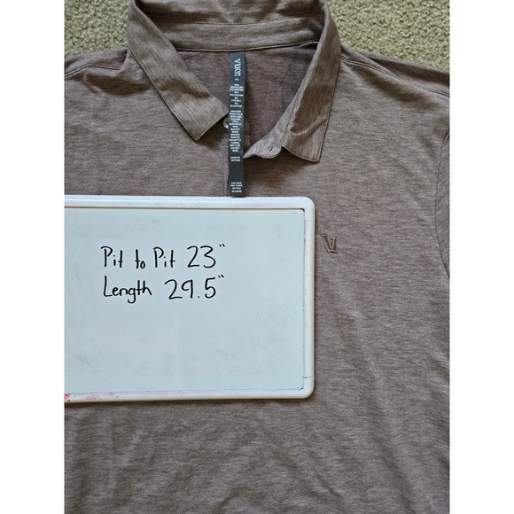 Vuori Men's Knit Twill Polo Heathered Performance Moisture Wicking Shirt Size XL - Picture 5 of 5